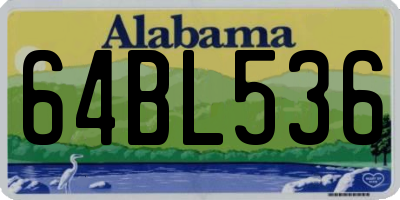 AL license plate 64BL536