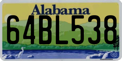 AL license plate 64BL538
