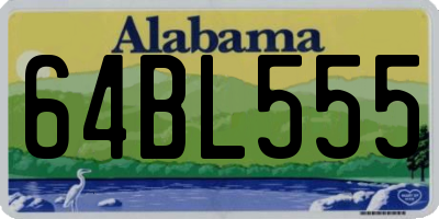 AL license plate 64BL555
