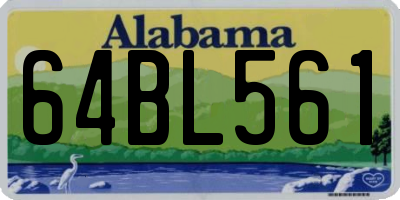 AL license plate 64BL561