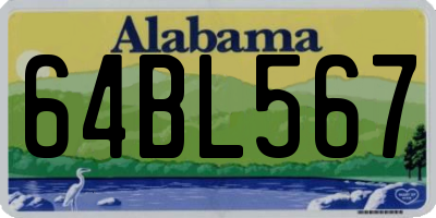 AL license plate 64BL567