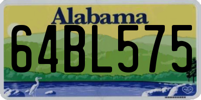 AL license plate 64BL575