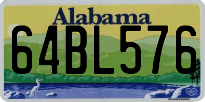 AL license plate 64BL576