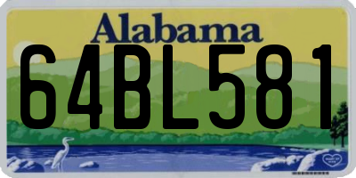 AL license plate 64BL581