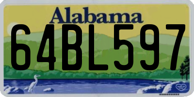 AL license plate 64BL597