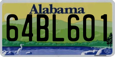 AL license plate 64BL601