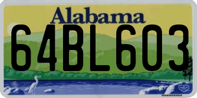 AL license plate 64BL603