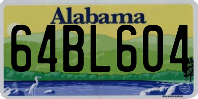 AL license plate 64BL604
