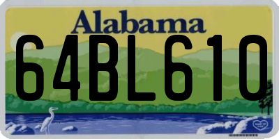 AL license plate 64BL610