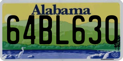 AL license plate 64BL630
