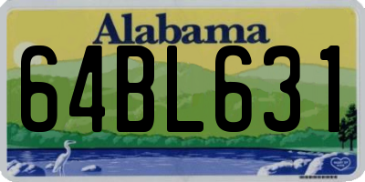AL license plate 64BL631