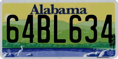 AL license plate 64BL634