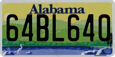 AL license plate 64BL640