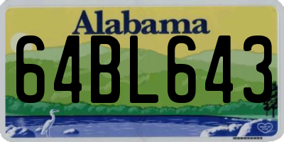 AL license plate 64BL643
