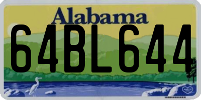 AL license plate 64BL644