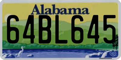 AL license plate 64BL645