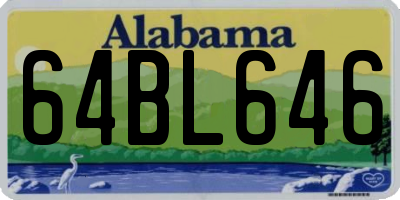 AL license plate 64BL646