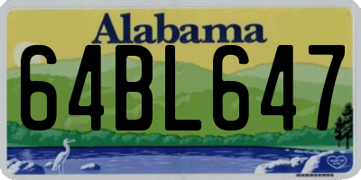 AL license plate 64BL647