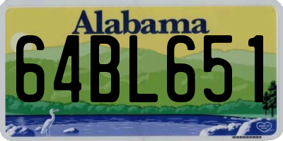 AL license plate 64BL651