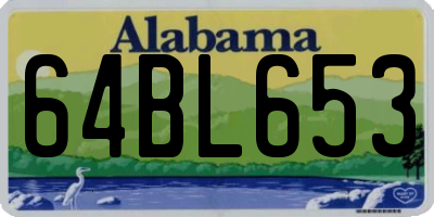 AL license plate 64BL653