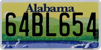 AL license plate 64BL654