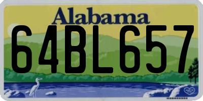 AL license plate 64BL657