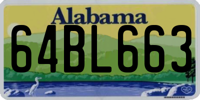 AL license plate 64BL663