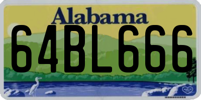 AL license plate 64BL666