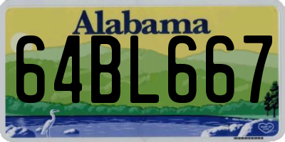 AL license plate 64BL667