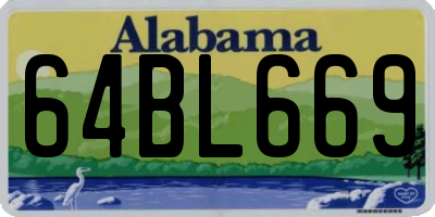 AL license plate 64BL669