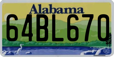 AL license plate 64BL670
