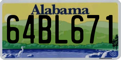 AL license plate 64BL671