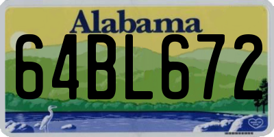 AL license plate 64BL672