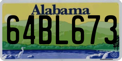 AL license plate 64BL673