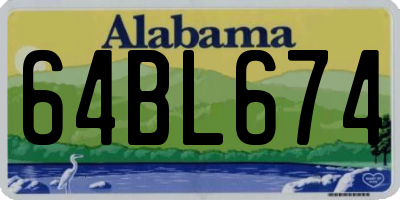 AL license plate 64BL674
