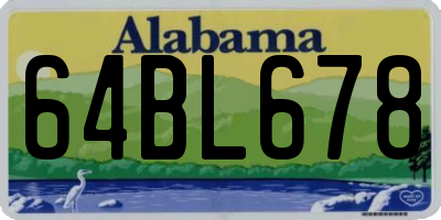 AL license plate 64BL678
