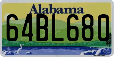 AL license plate 64BL680