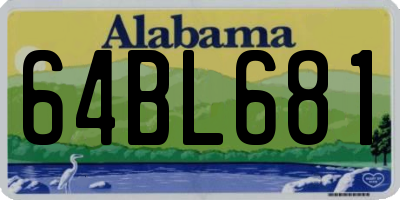 AL license plate 64BL681