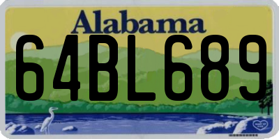 AL license plate 64BL689