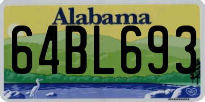 AL license plate 64BL693