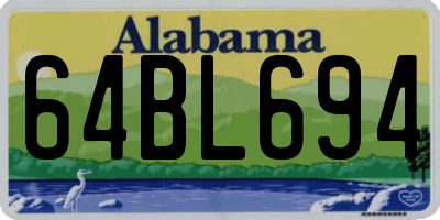 AL license plate 64BL694