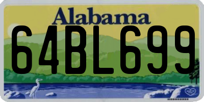 AL license plate 64BL699