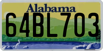 AL license plate 64BL703