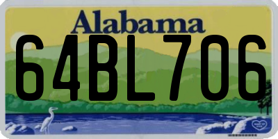 AL license plate 64BL706