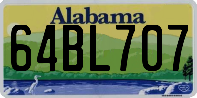 AL license plate 64BL707