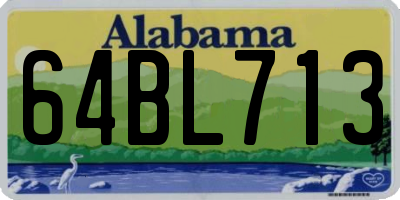 AL license plate 64BL713