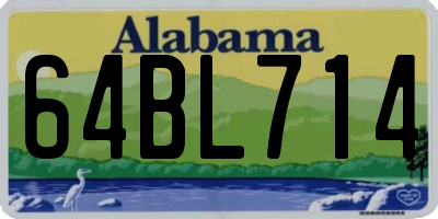 AL license plate 64BL714