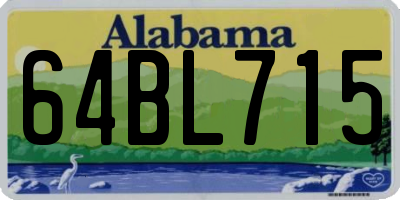 AL license plate 64BL715