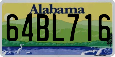 AL license plate 64BL716