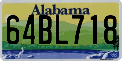 AL license plate 64BL718